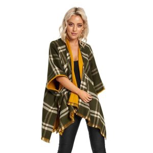 Kitty Kiernan Cape – Yellow And Olive